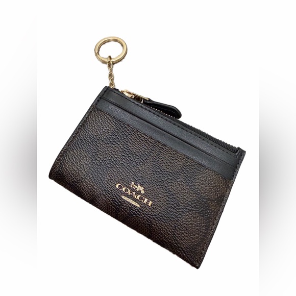 Coach Handbags - Coach Black and Brown Leather Keychain Pouch